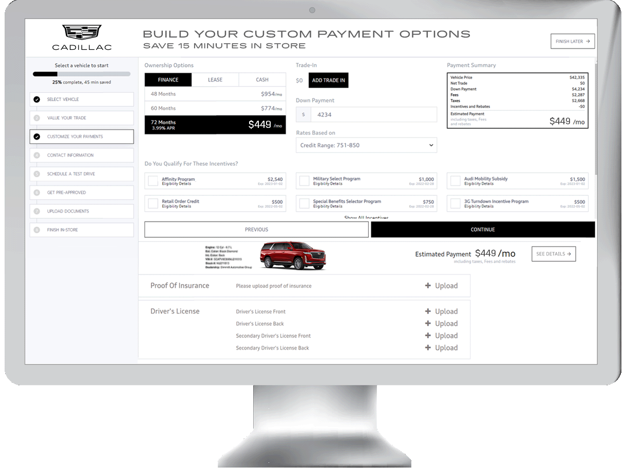 iMac on page customizing payment