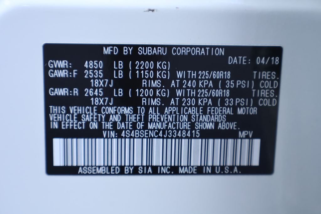 2018 Subaru Outback 3.6R Limited