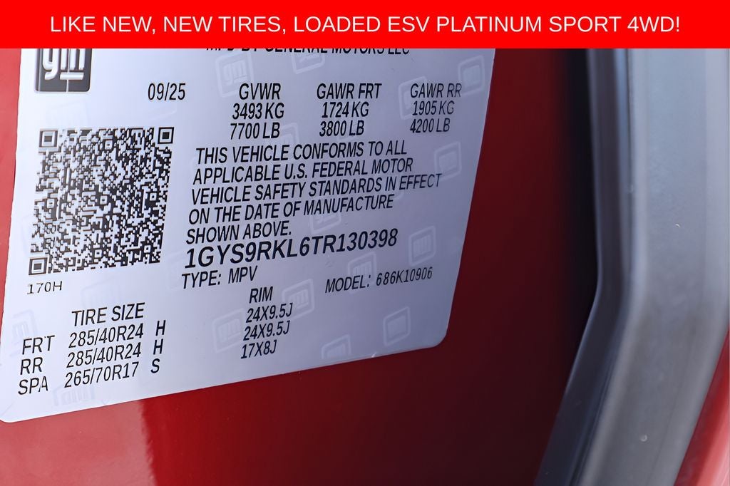 2026 Cadillac Escalade ESV Platinum Edition