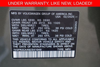 2025 Volkswagen Atlas 2.0T SEL Premium R-Line