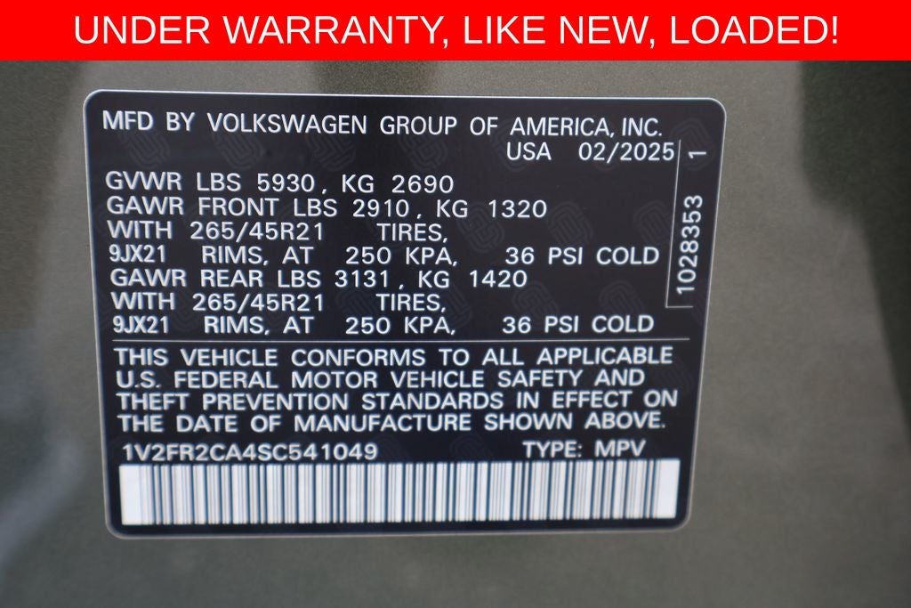 2025 Volkswagen Atlas 2.0T SEL Premium R-Line