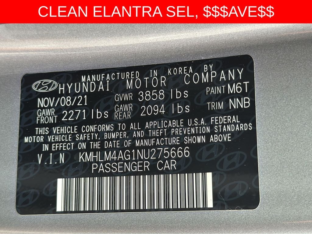 2022 Hyundai Elantra SEL