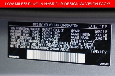 2018 Volvo XC60 Hybrid T8 R-Design