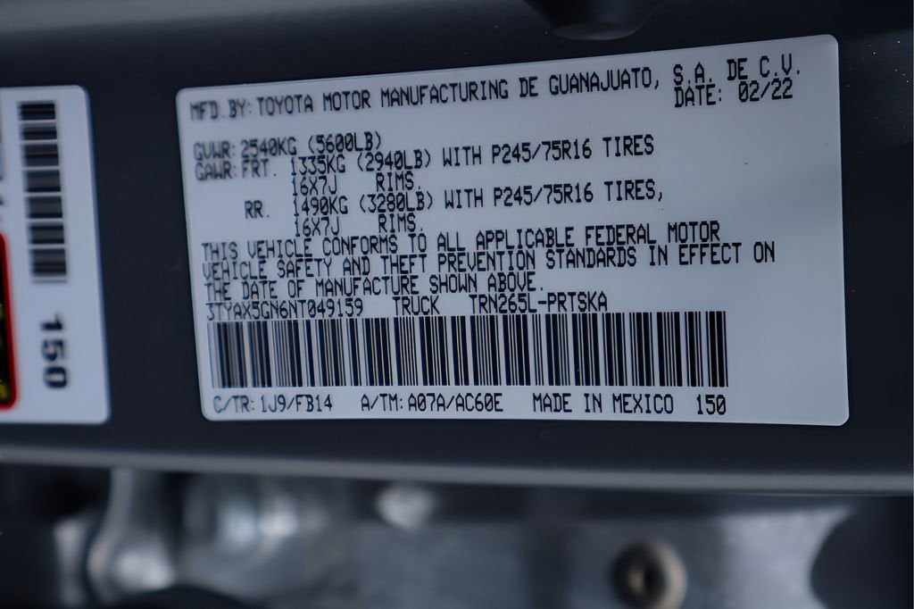 2022 Toyota Tacoma 2WD SR