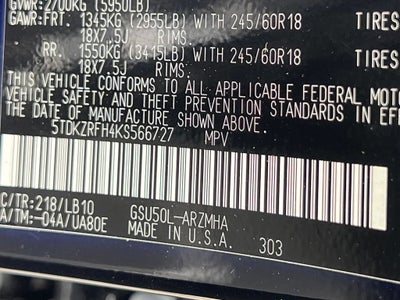 2019 Toyota Highlander SE
