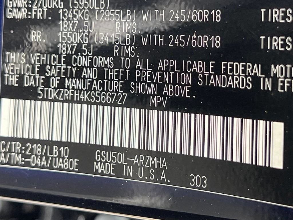 2019 Toyota Highlander SE