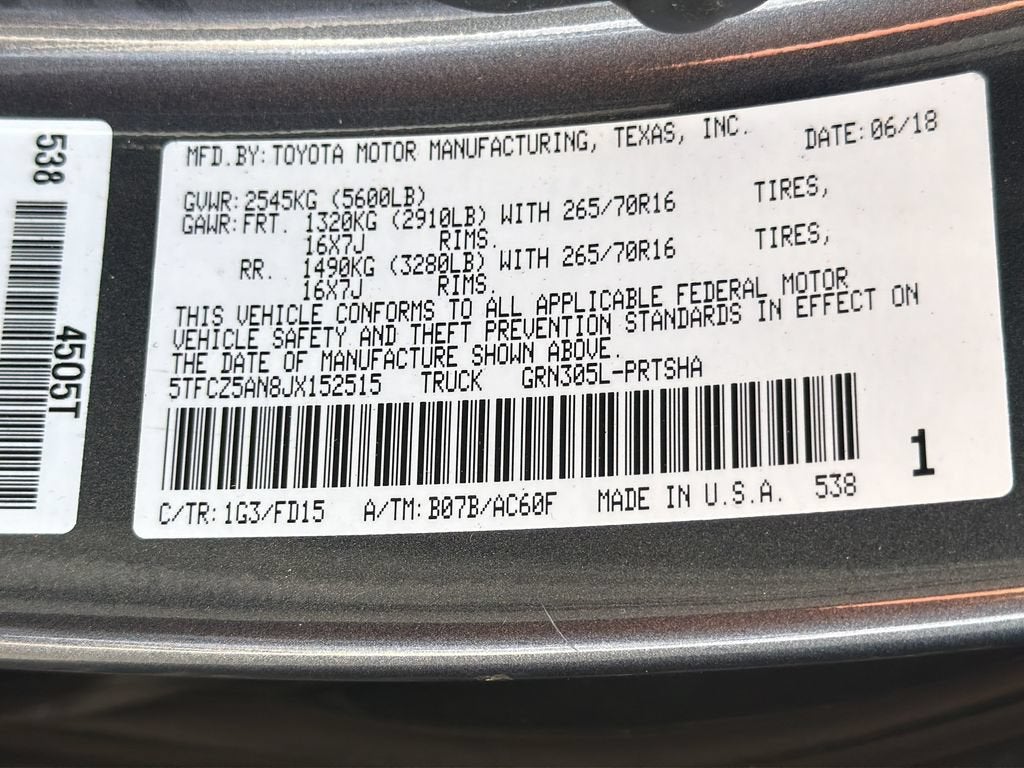 2018 Toyota Tacoma SR