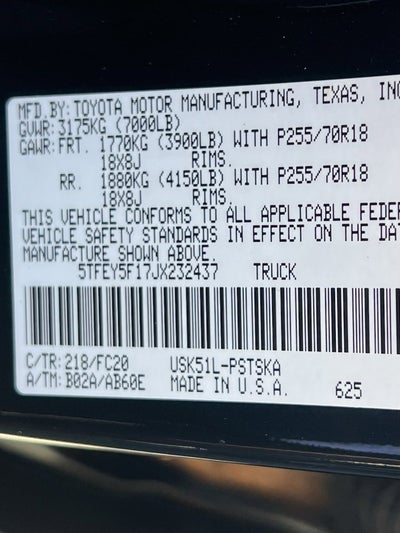 2018 Toyota Tundra 2WD SR5