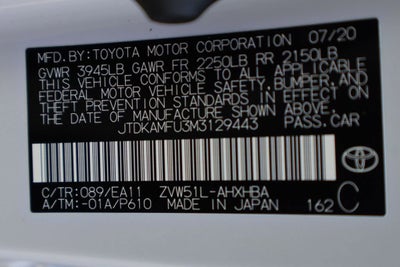 2021 Toyota Prius L Eco