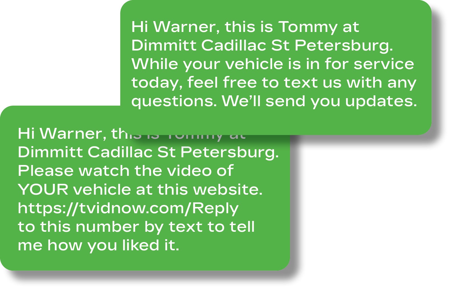 sms text about Dimmitt Cadillac St Petersburg and thier new video service